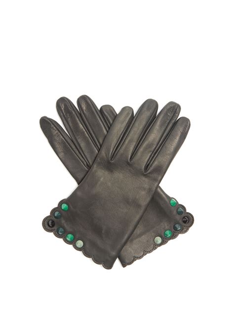 fendi leather gloves